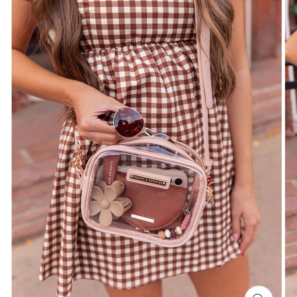 Poppy & Peonies stadium crossbody in Blush